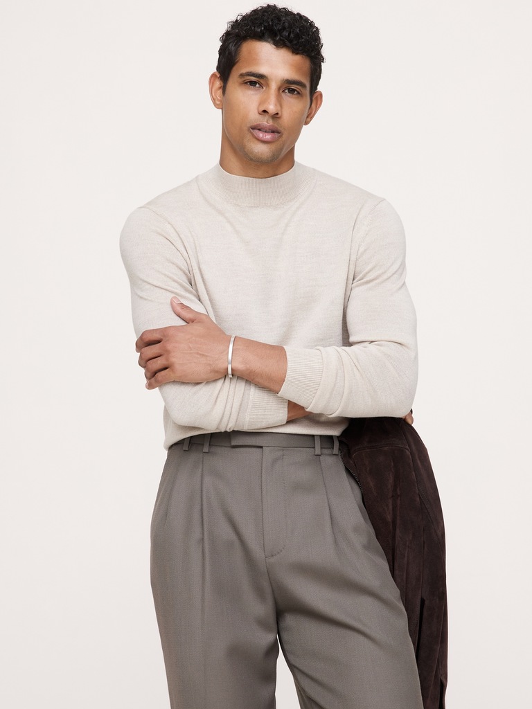 Merino Mock-Neck Sweater