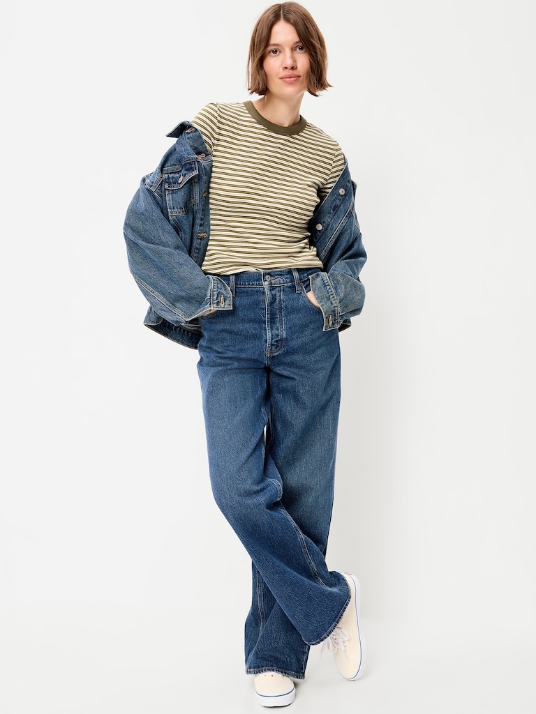 Snug Crew-Neck Ribbed T-Shirt