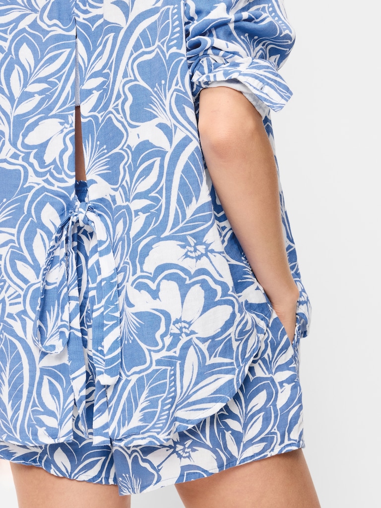 Open-Back Button-Down Shirt