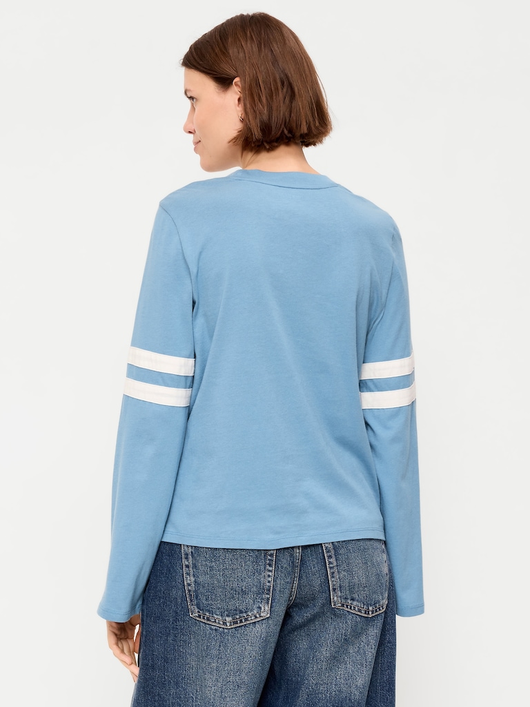 T-shirt passe-partout à imprimé à manches longues