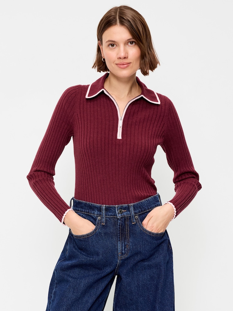 Long-Sleeve Half-Zip Top