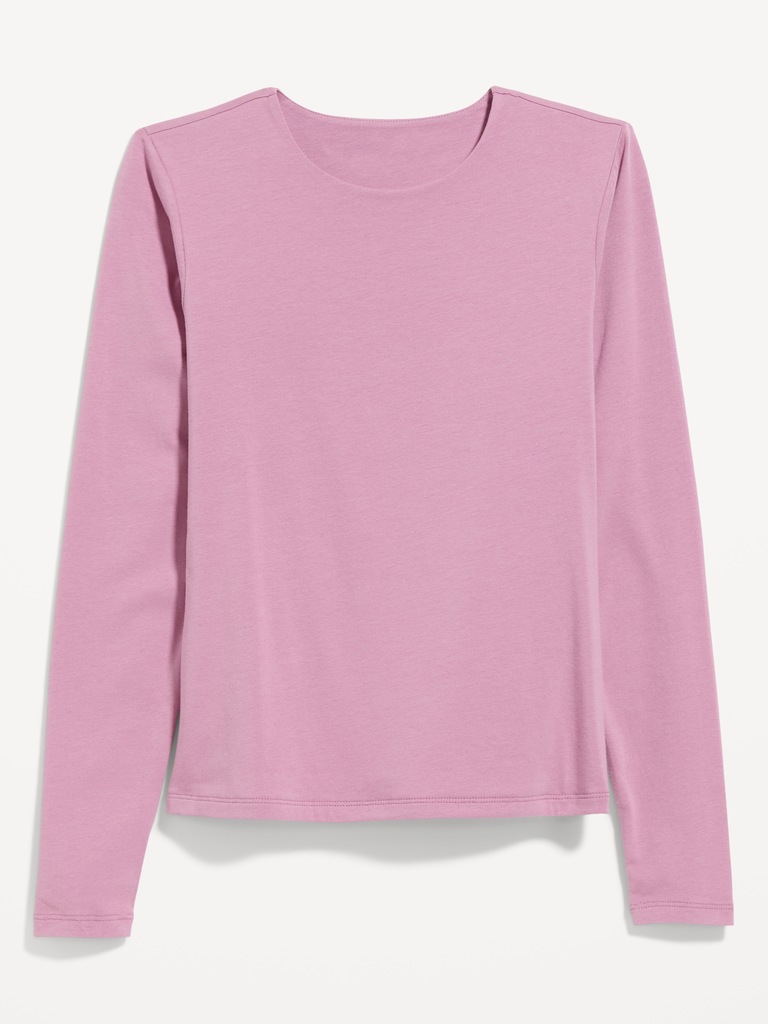 Hug Double-Layer Crew-Neck Long-Sleeve Top