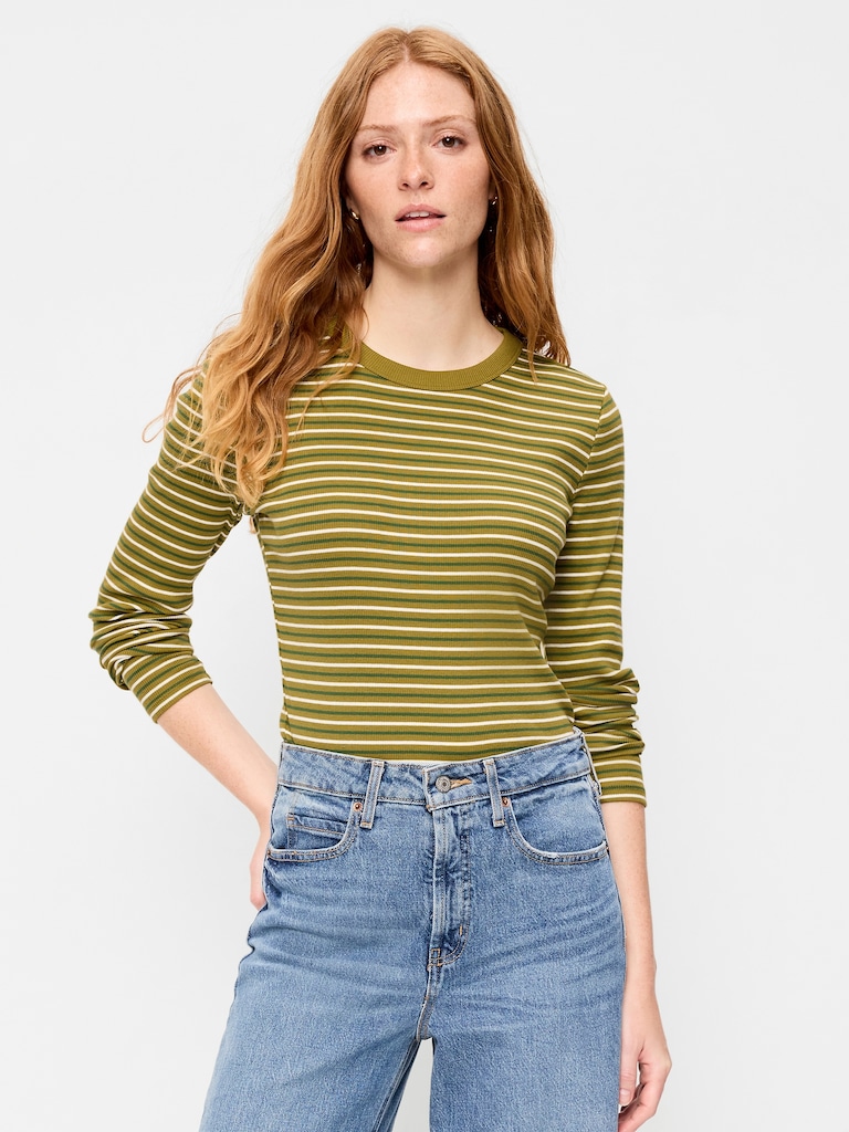 Snug Crew-Neck Long Sleeve T-Shirt