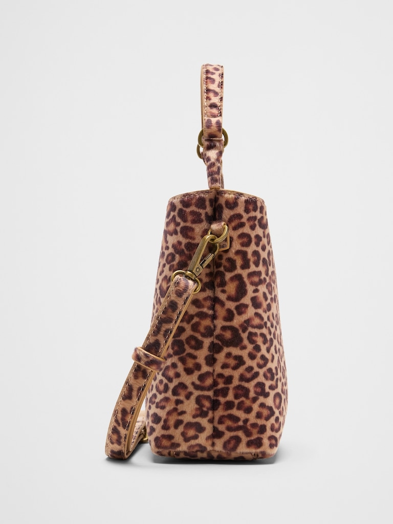 Vegan Leather Micro Mini Bucket Crossbody Bag