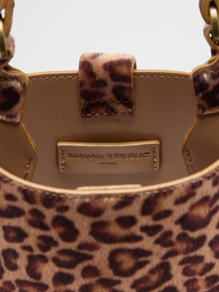 Vegan Leather Micro Mini Bucket Crossbody Bag