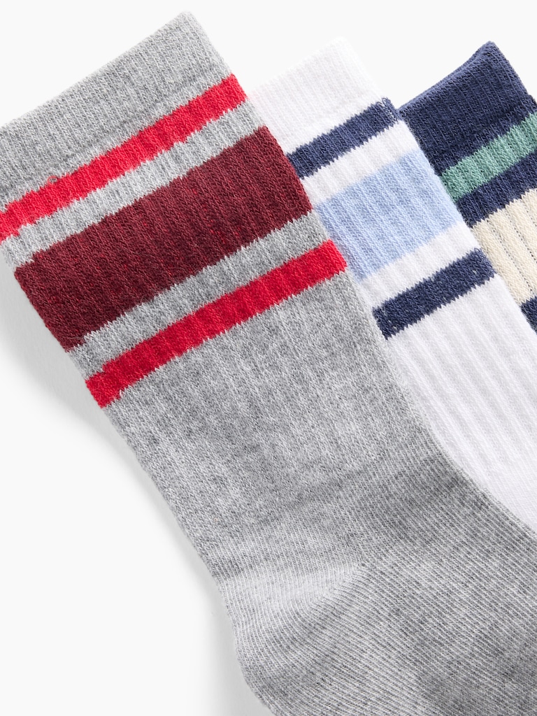 Kids Stripe Crew Socks (3-Pack)