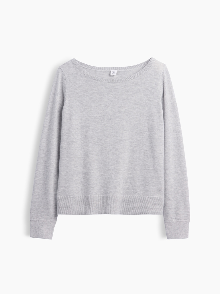 Relaxed Jersey Boatneck Sweater