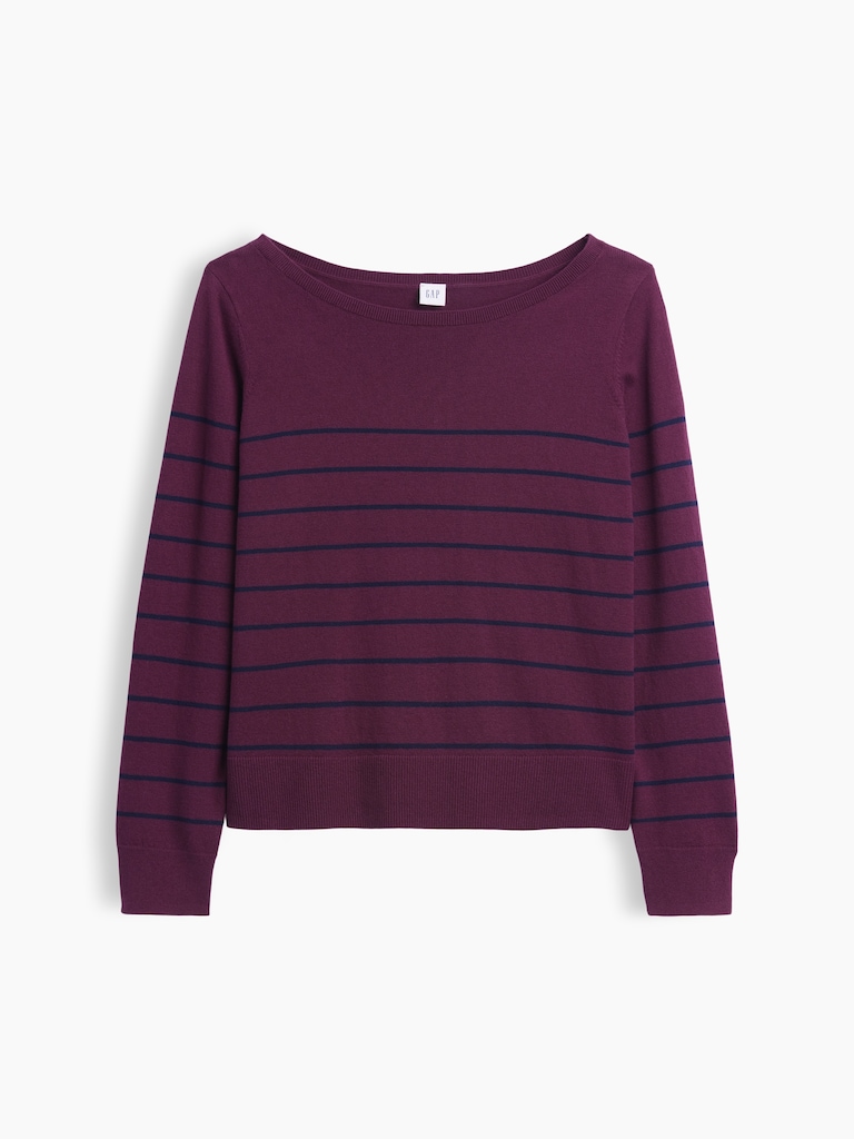 Relaxed Jersey Boatneck Sweater