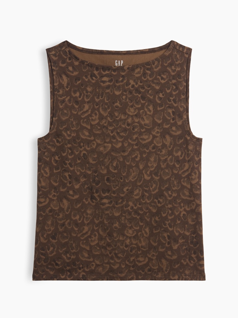 Sleeveless Boatneck Tank Top