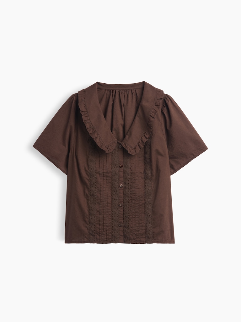Relaxed Lace-Trim Top