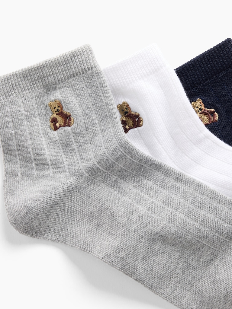 Brannan Bear Quarter Crew Socks (3-Pack)