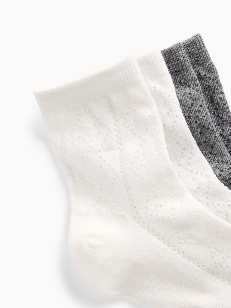 Pointelle Quarter Crew Socks (2-Pack)