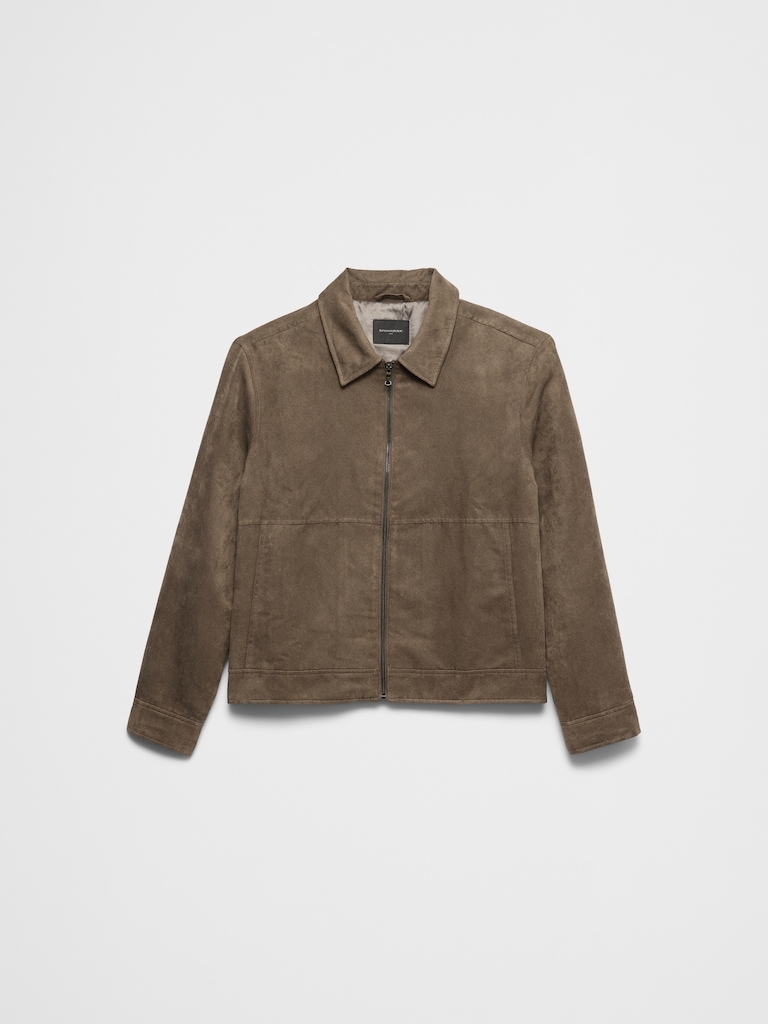 Vegan Suede Zip Jacket