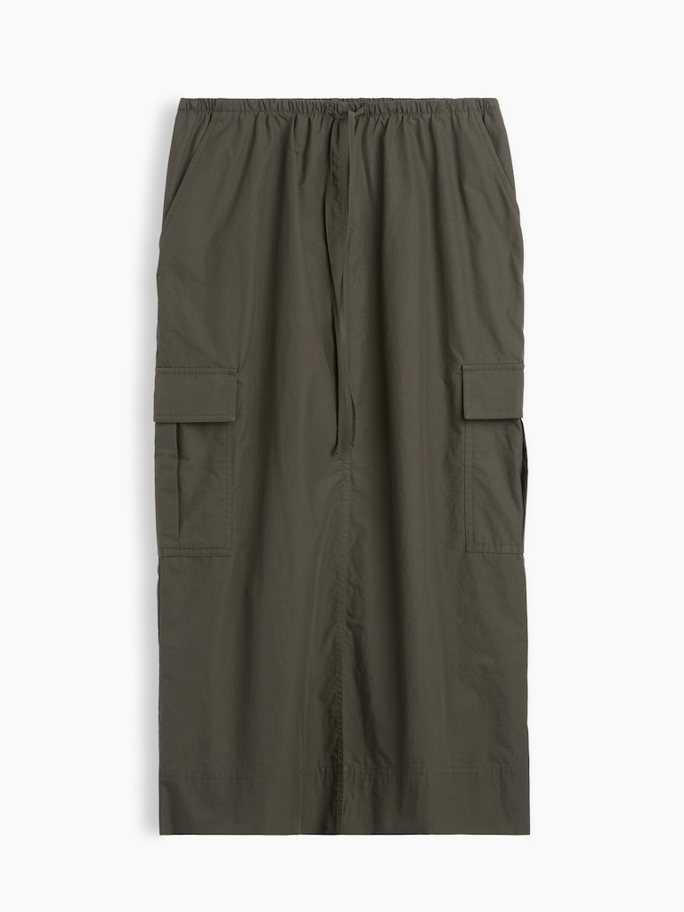 Poplin Easy Cargo Maxi Skirt