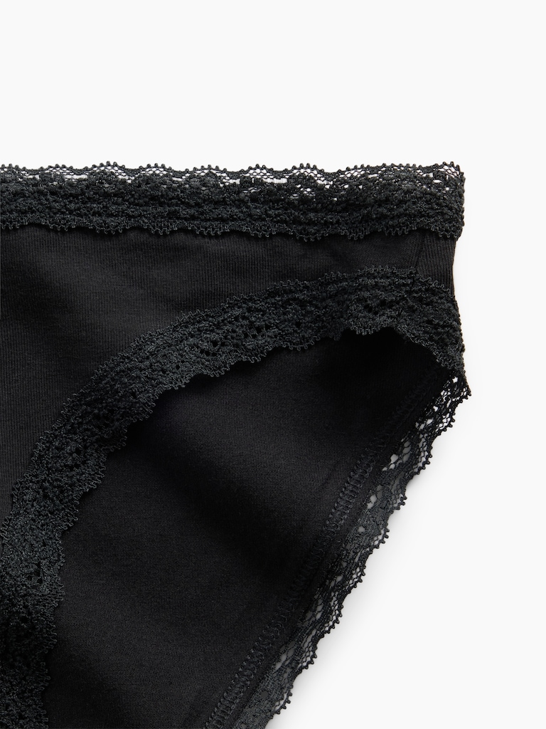 MadeSoft Organic Stretch Cotton Lace-Trim Bikini