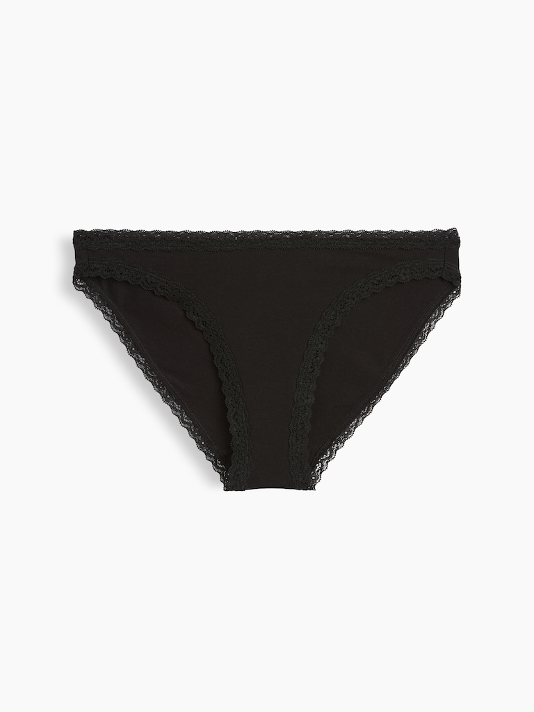 MadeSoft Organic Stretch Cotton Lace-Trim Bikini