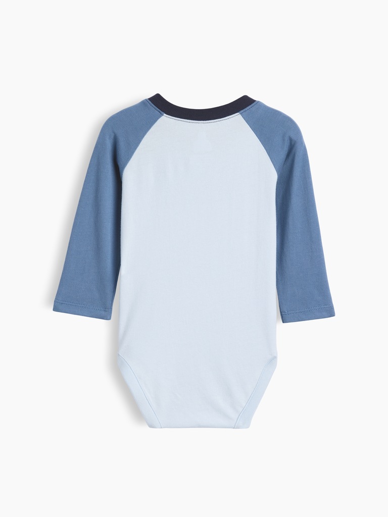 Baby Organic Cotton Colorblock Raglan Bodysuit
