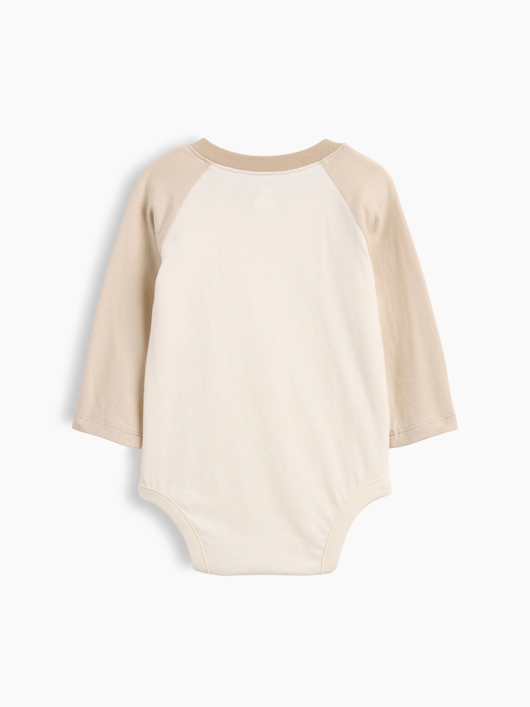 Baby Organic Cotton Colorblock Raglan Bodysuit