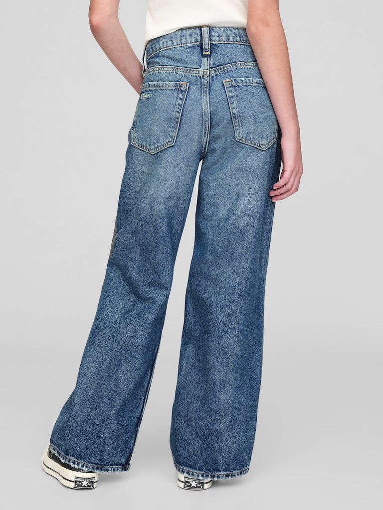 Kids Low Rise Stride Wide-Leg Jeans