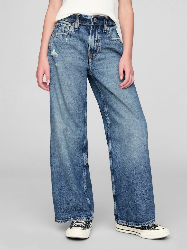 Kids Low Rise Stride Wide-Leg Jeans