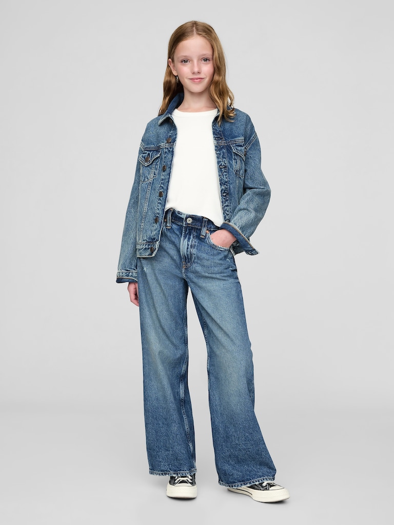 Kids Low Rise Stride Wide-Leg Jeans