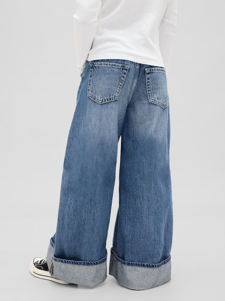 Kids Low Rise Easy Wide-Leg Baggy Jeans