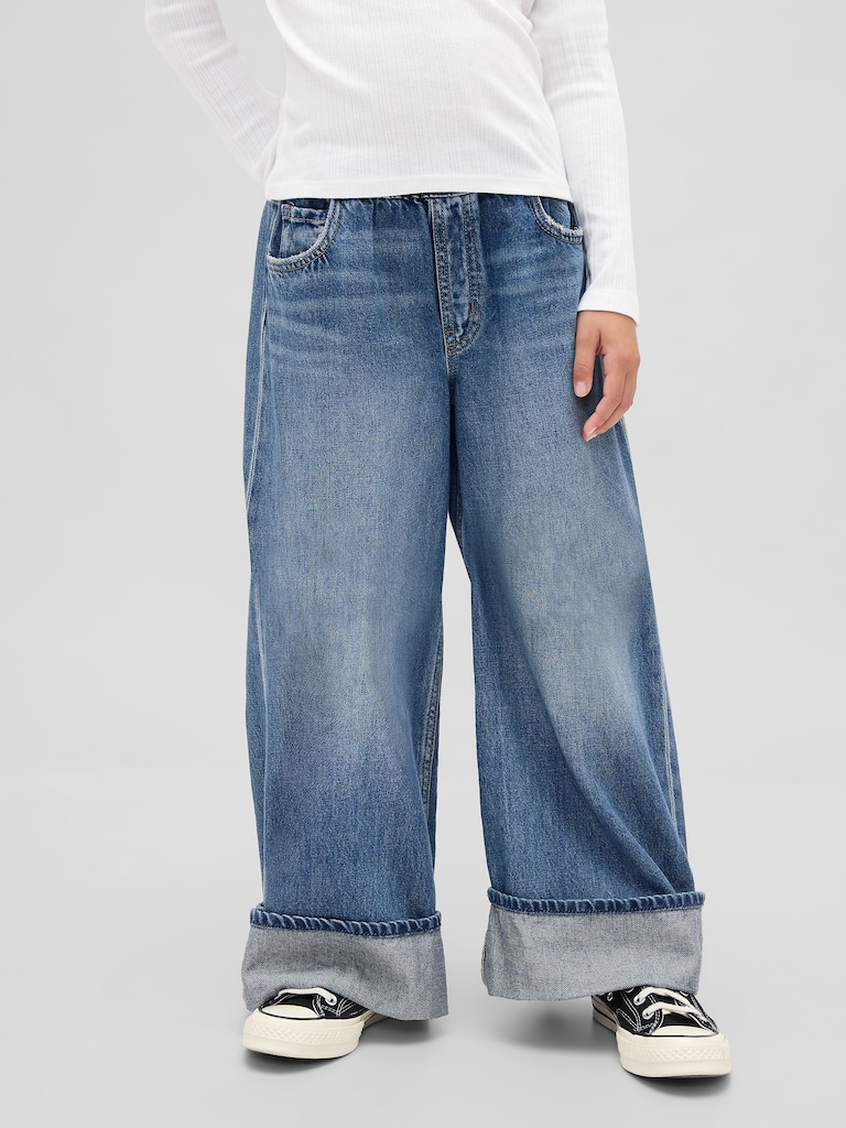 Kids Low Rise Easy Wide-Leg Baggy Jeans