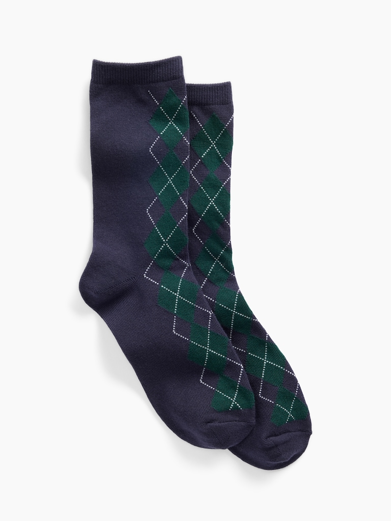 Argyle Crew Socks