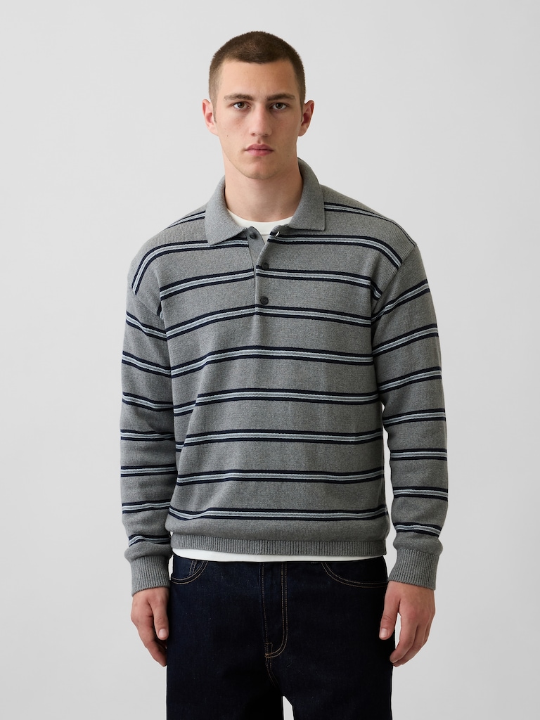 Relaxed Polo Sweater