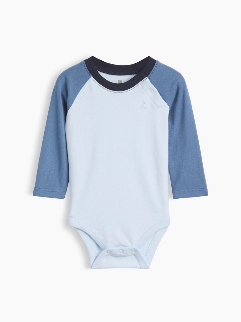 Baby Organic Cotton Colorblock Raglan Bodysuit