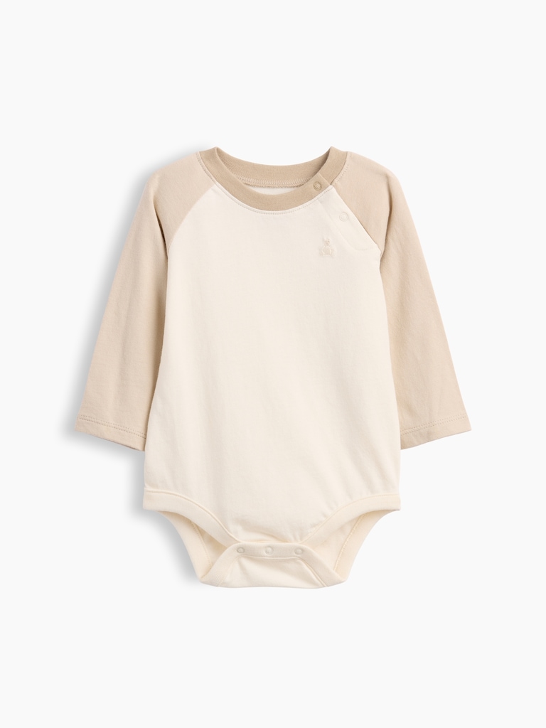 Baby Organic Cotton Colorblock Raglan Bodysuit