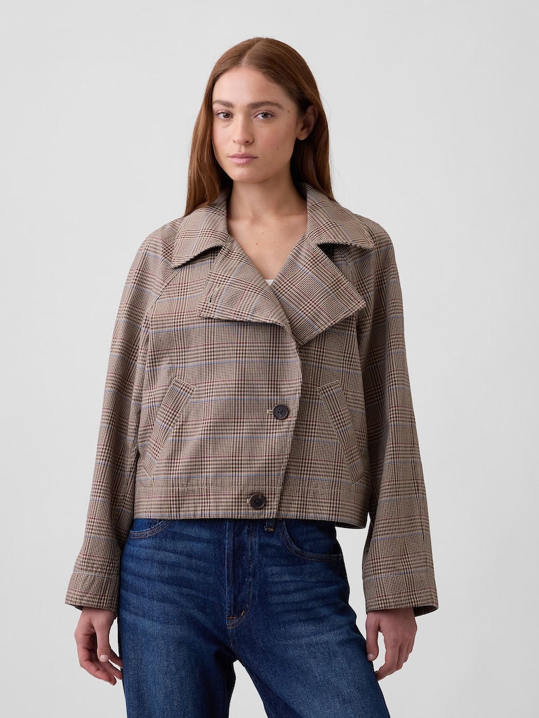 Relaxed Cropped Trench Coat