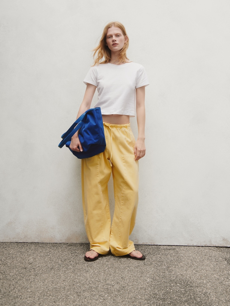 Twill Easy Double-Knee Barrel Pants