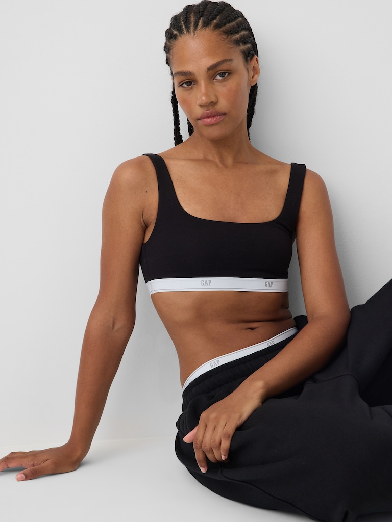 SoftMade Organic Stretch Cotton Gap Logo Bralette