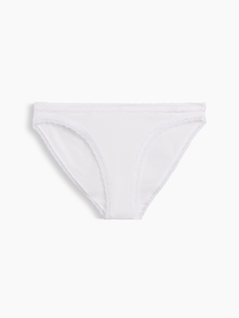 MadeSoft Organic Stretch Cotton Lace-Trim Bikini