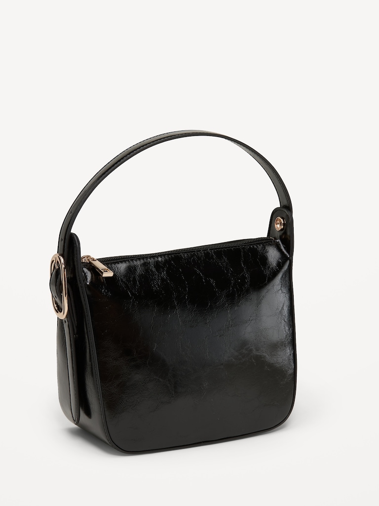 Faux-Leather Convertible Bracelet Bag