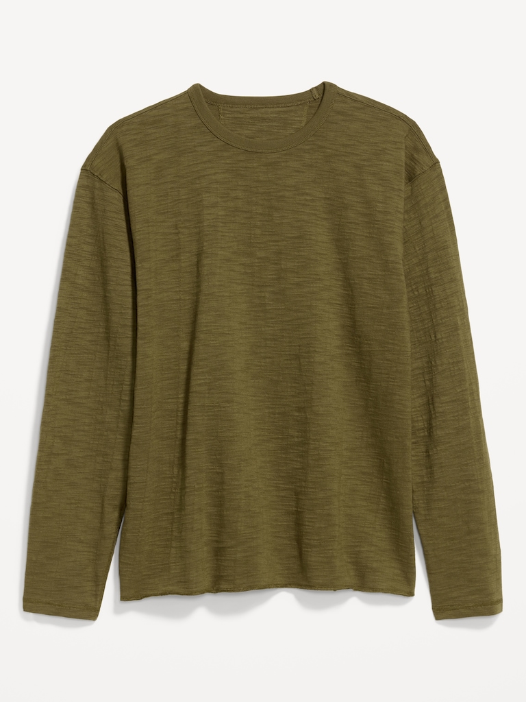 Long-Sleeve Slub Knit T-Shirt