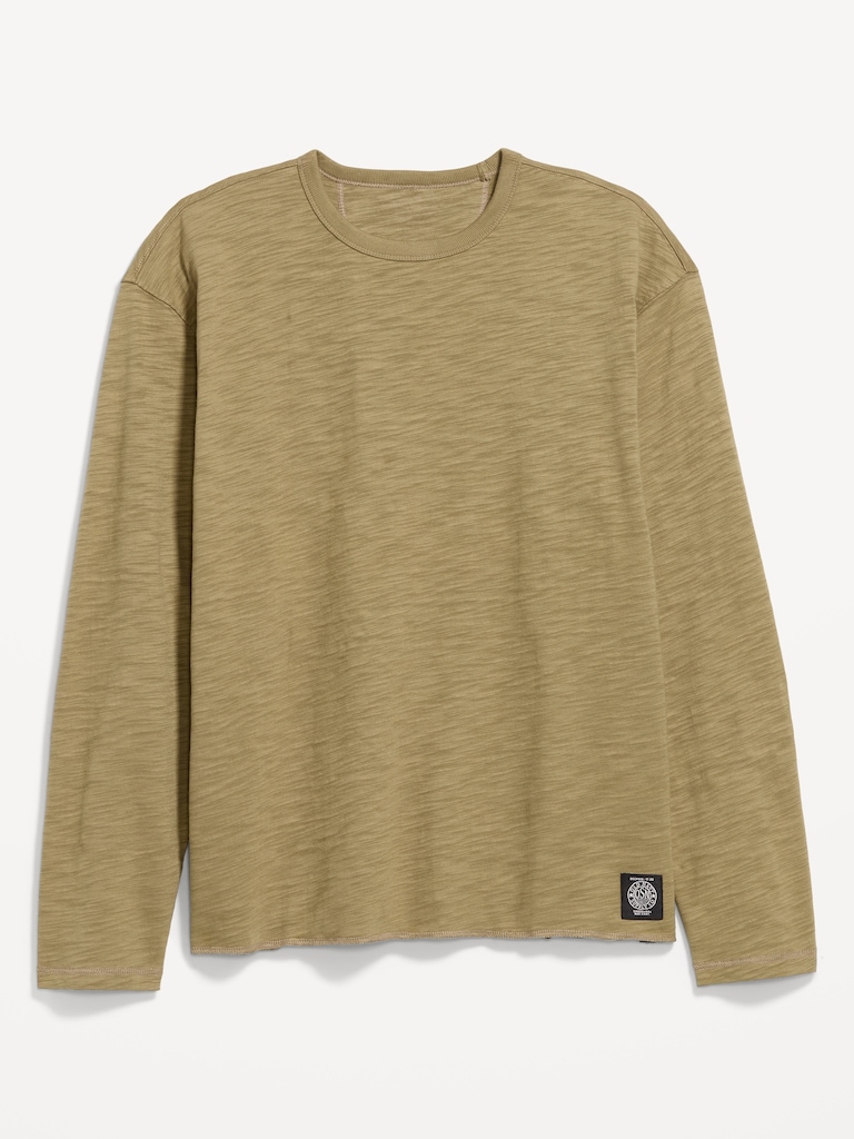 Long-Sleeve Slub Knit T-Shirt