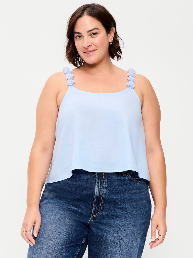 Rosette-Strap Tank Top