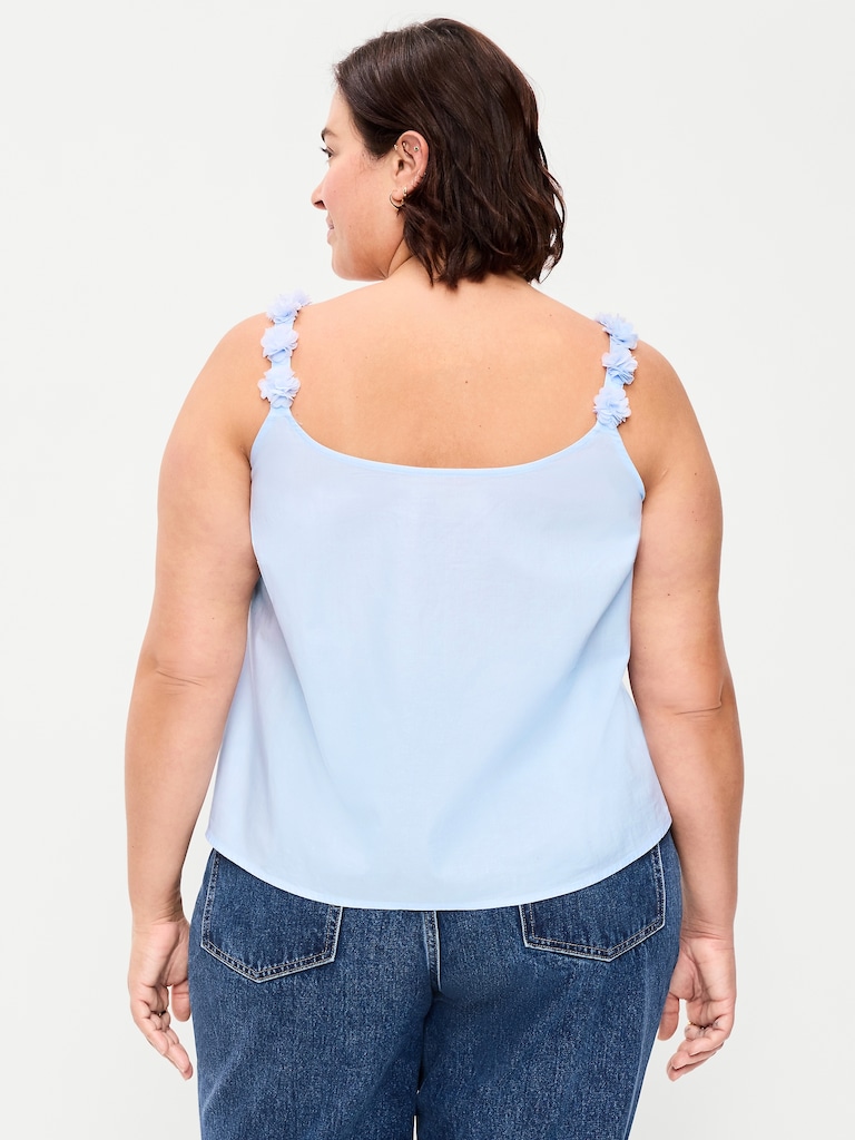 Rosette-Strap Tank Top