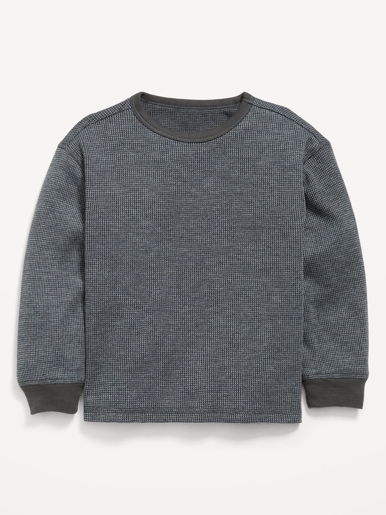 Long-Sleeve Waffle Knit T-Shirt for Toddler Boys