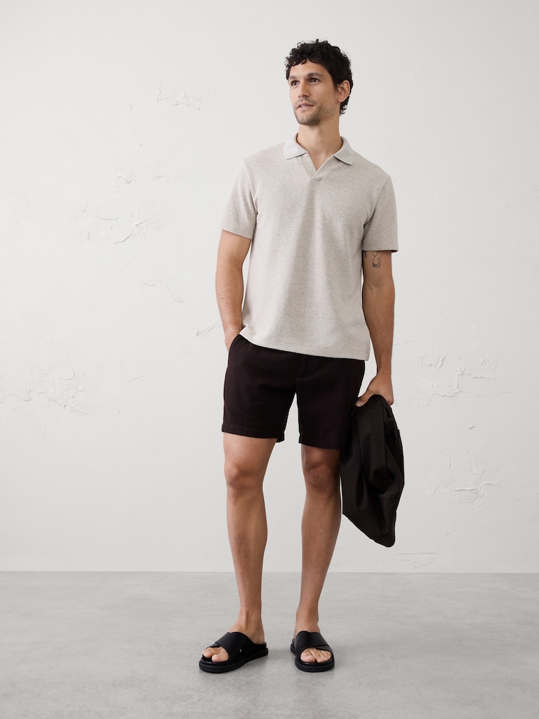 Standard-Fit Johnny-Collar Polo