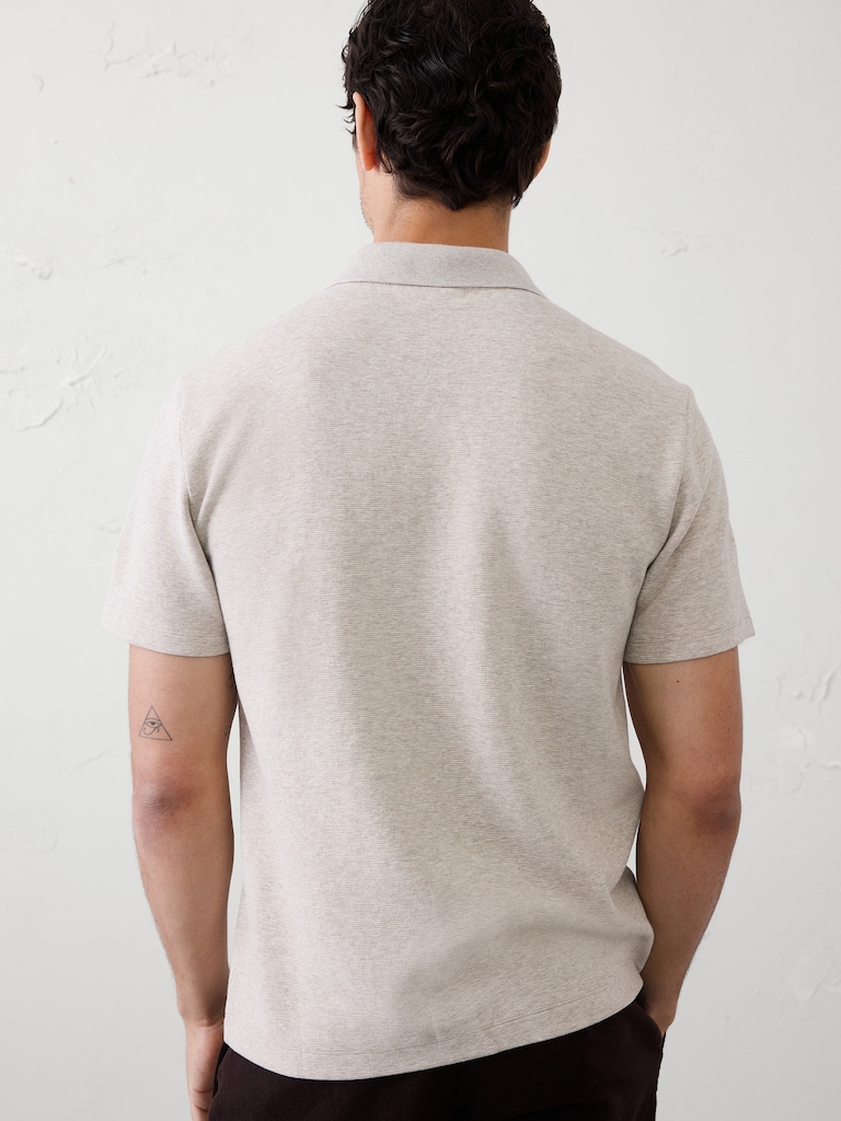 Standard-Fit Johnny-Collar Polo