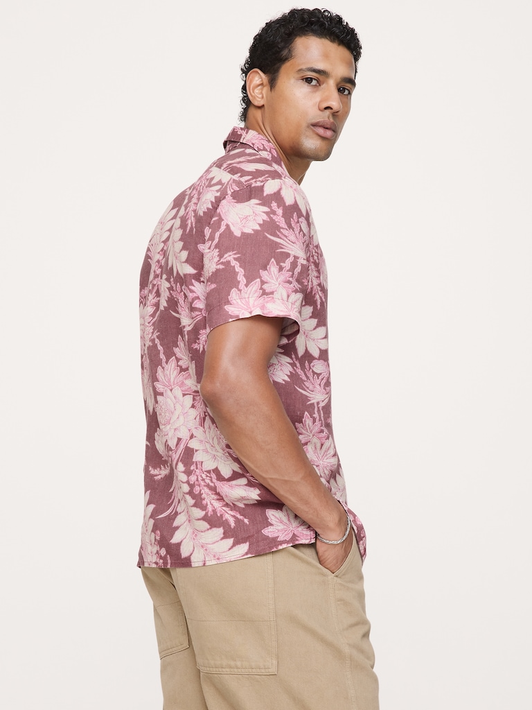 Heritage Standard-Fit Linen Floral Resort Shirt