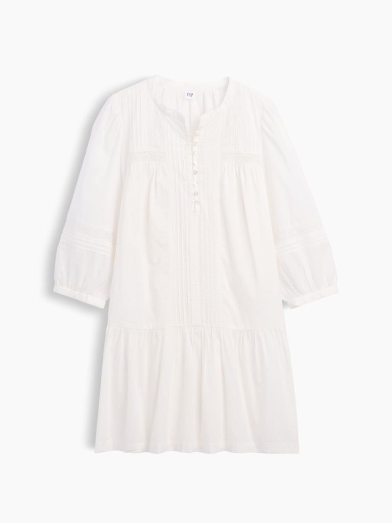 Lace-Trim Drop-Waist Mini Dress