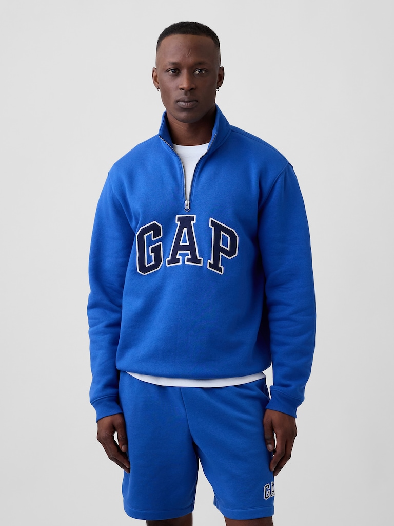 Relaxed Gap Logo Quarter-Zip Sweatshirt