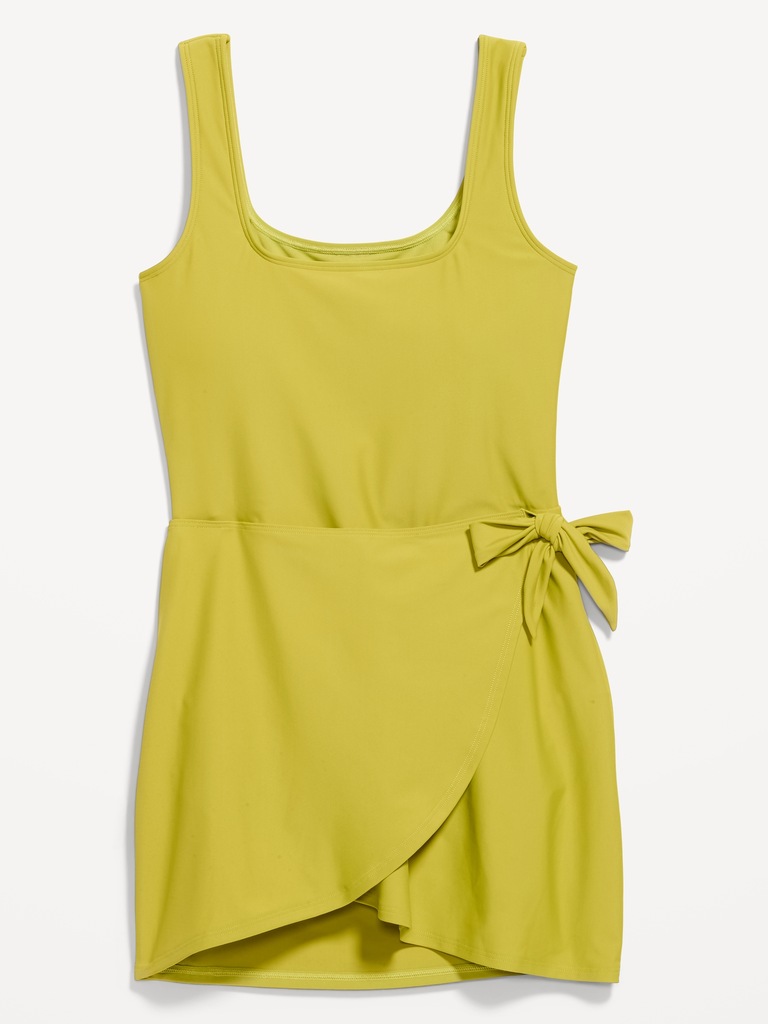 Matte Side-Tie Swim Dress