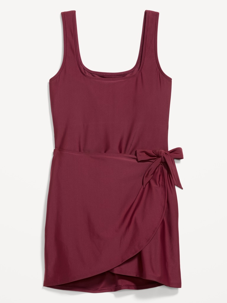 Matte Side-Tie Swim Dress