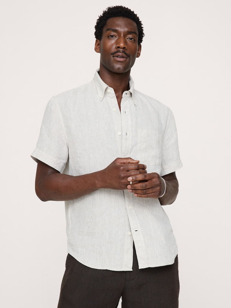 Standard-Fit Linen Short-Sleeve Shirt