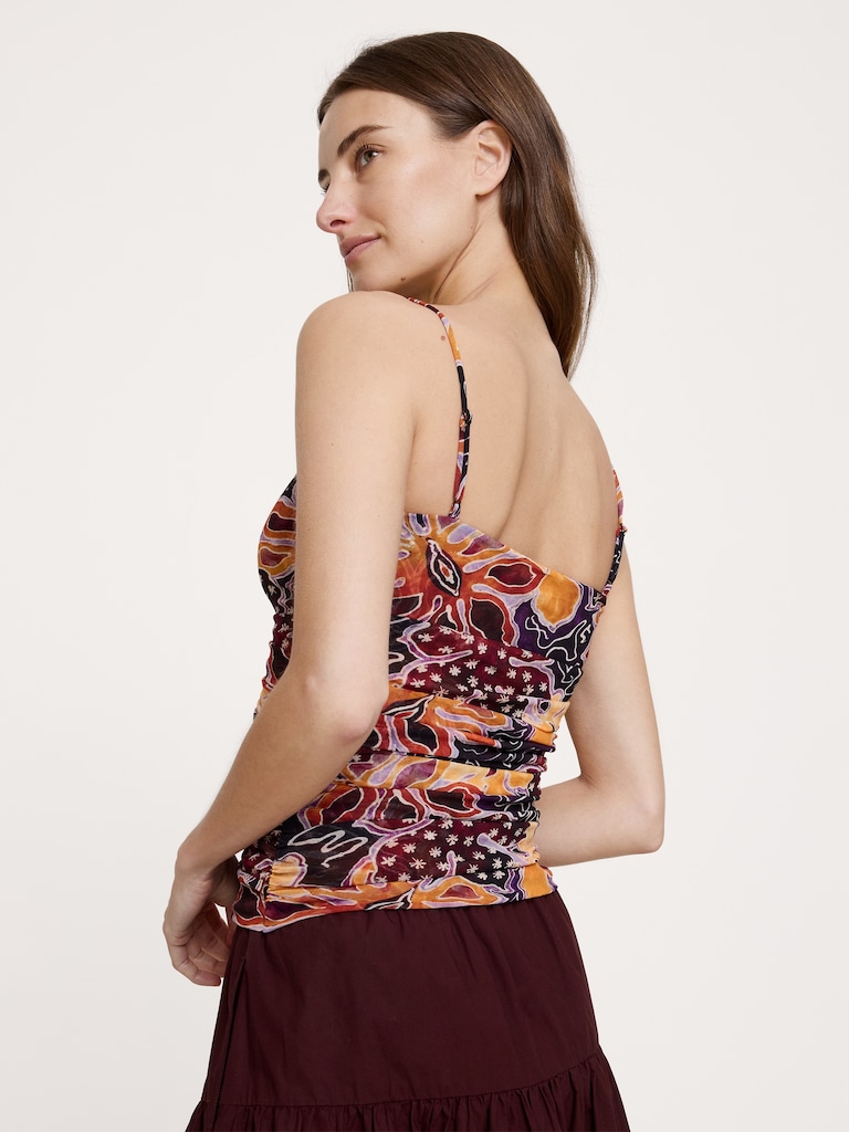 Ruched Mesh Tank